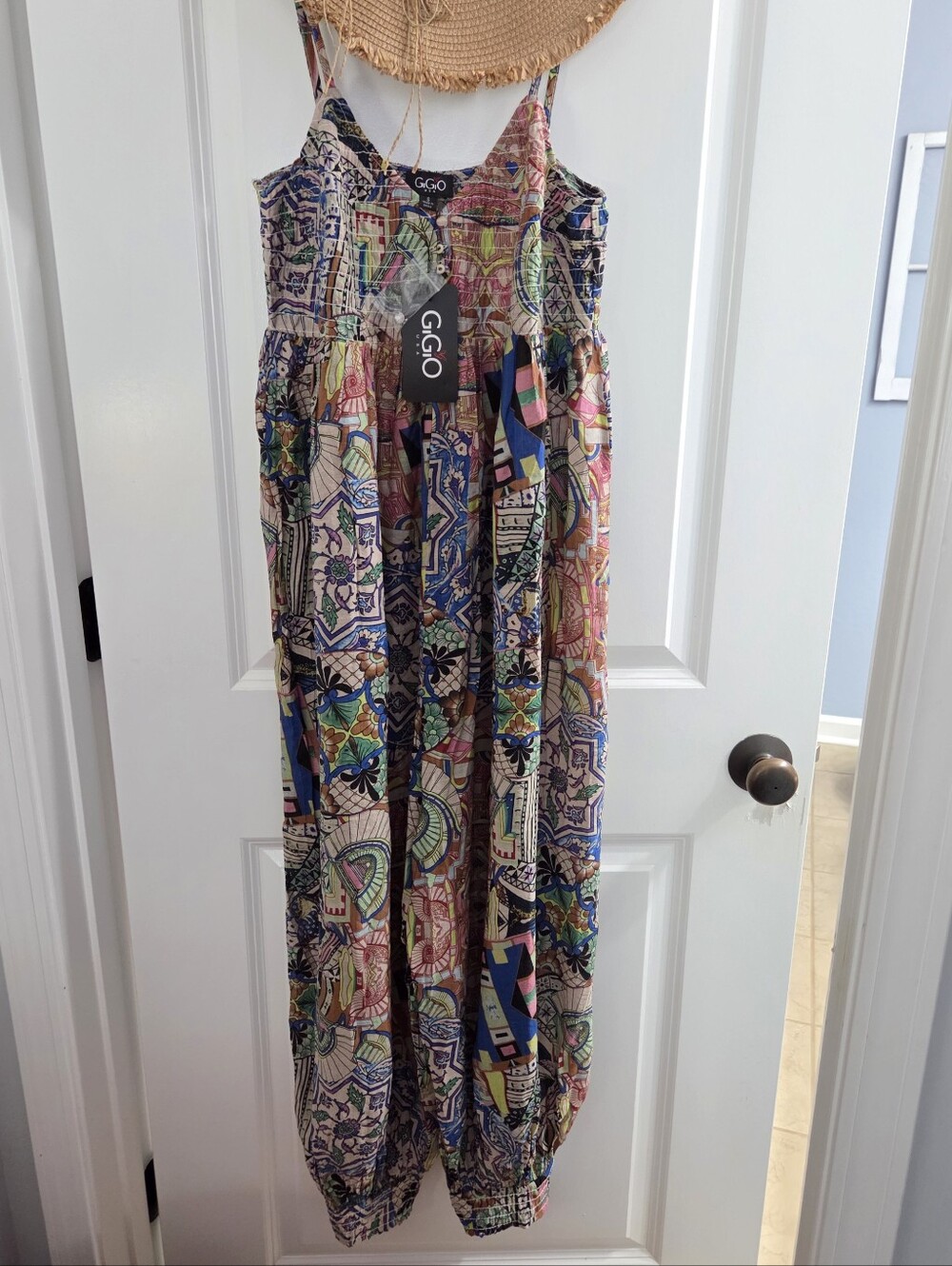 GIGIO Multicolor Printed Maxi Jumpsuit with Adjustable Straps - Picture 2 of 5